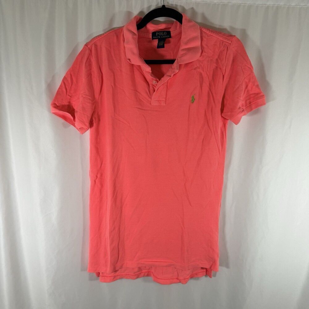 Polo Ralph Lauren Shirt Boys Large 14-16 Hot Pink Short Sleeve 100% Cotton
